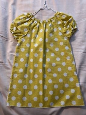 Lolly Wolly Doodle Yellow Polka Dot Casual Girls Dress